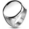 Šperky eshop - Prsteň z chirurgickej ocele, plochý lesklý kruh, strieborná farba C24.13 - Veľkosť: 54 mm