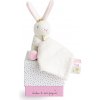 Doudou Darčeková sada - Plyšový zajačik s muchláčikom 10 cm ružová