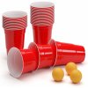 BeerCup Andrews, červené poháre na pivo, 473 ml (16 oz), robustné, vrátane loptičiek a pravidiel (162)