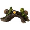 Záhradná dekorácia slimák a korytnačka na polienku solár