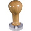 Buna café tamper, dub, lak, 49 mm, nerez mat, plochý