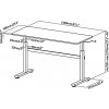 Ručně výškově nastavitelný stůl Ergo Office, max. 40 kg, max. výška 117 cm, s deskou pro sezení a stání, ER-401 W