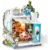 ROBOTIME miniaturní domeček - Podkrovní byt s terasou LED DIY 1:24
