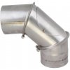Koleno Ø160 / 0-90°/ 1 mm, regulovateľné s čistiacim otvorom, žiaruvzdorná nerez