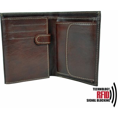 Luxusná kožená peňaženka č.8560 v hnedej farbe tmavo