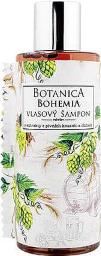 Bohemia Gifts & Cosmetics Botanica Chmeľ a obilia pivný šampón na vlasy 200 ml