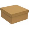Darčeková krabica s vekom 300x300x150/40 mm, hnedá - kraft