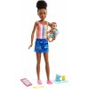 Barbie Opatrovateľka černoška + bábätko s doplnkami, Mattel GRP12 (mGRP12)