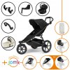 Set 11v1 Thule Urban Glide 3 Black s magnetickou sponou + madlo + vanička Soft Beige + príslušenstvo JOMK + autosedačka Thule Maple Black s ISOFIX základňou Thule Alfi a adaptéry