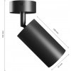 SPECTRUM LED - SQUALLA VARIOSAROUND - nástenné svietidlo GU10 IP20 Ø55x100x16SPECTRUM LED - 5mm 250V - Čierne