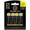 Baterie jednorázová alkalická, tužková, AA, 1.5V, Powerton, blistr, 4-pack