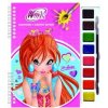 Omalovánky Winx Club s vodovými barvami a štětcem
