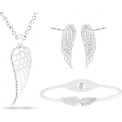 Biju set z chirurgickej ocele anjelské krídla retiazka náušnice náramok so  zirkónmi a perleťou 178 od 51,9 € - Heureka.sk