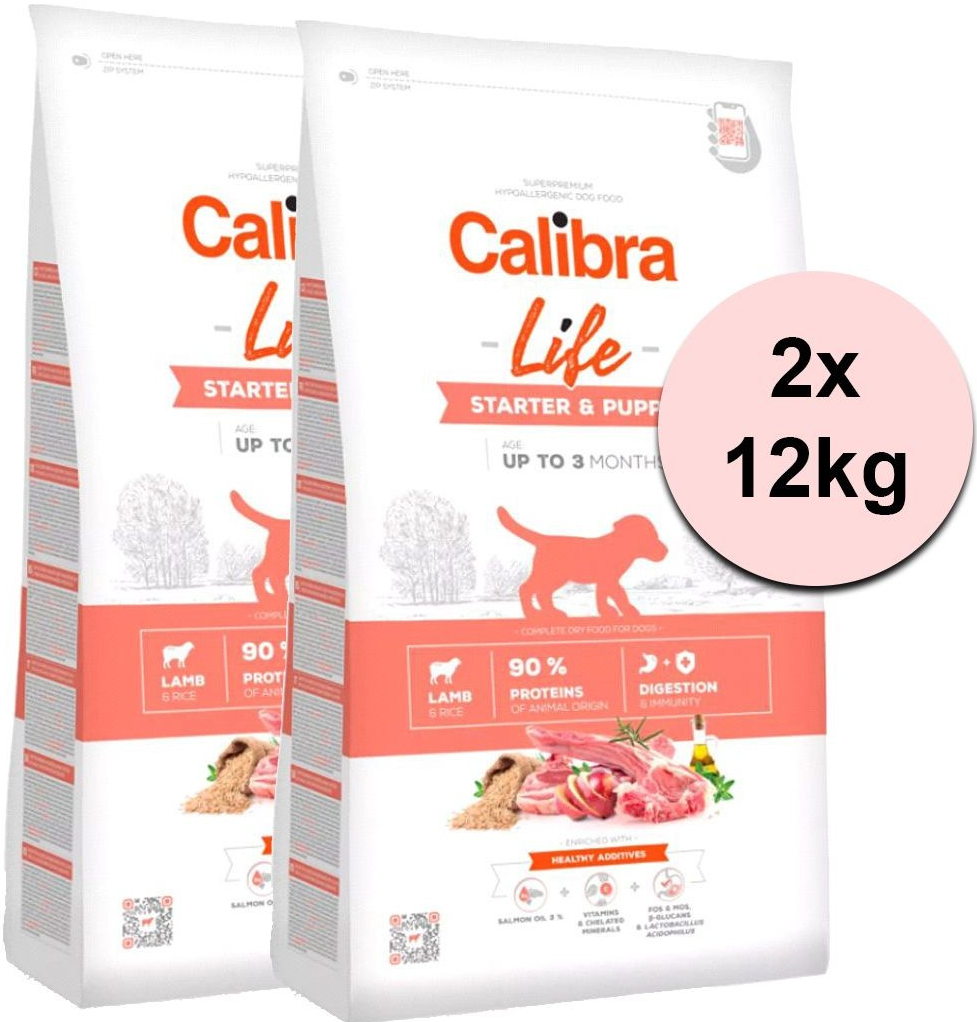 Calibra Dog Life Starter & Puppy Lamb 2 x 12 kg