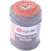 Špagát na macrame techniku YarnArt MACRAME COTTON SPECTRUM 1320 sivá oranžová
