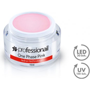 Professionail LED UV Gél jednofázový číro ružový 15 ml