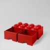 LEGO® úložný box so šuplíkmi 250x500x180mm červený
