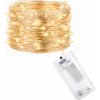 SPRINGOS LED svetelný had Mikro 10m 240 LED IP44 8 svetelných módov teplá biela