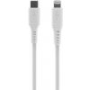Kábel Fixed FIXDLS-CL2-WH Liquid silicone nabíjací a dátový, PD 60W USB-C/Lightning - MFi na iPhone/iPad/iPod/AirPods, 2m, bílý