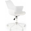 Kancelárska otočná stolička GASLY — plast, ekokoža, oceľ, biela