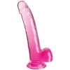 King Cock Clear - Dildo With Testicles 20.3 cm Pink