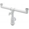 AlcaPlast A448P-DN50/40 - Sifón pre dvojdrez DN 40/50 s prípojkou Ø 17–23 mm a prevlečnými maticami G 6/4