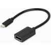 Gembird adaptér USB-C (M) na DisplayPort (F), 4K, 0.15m kábel, čierny A-CM-DPF-02