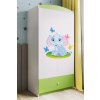 Kocot kids Detská skriňa Babydreams 90 cm slon s motýlikmi zelená
