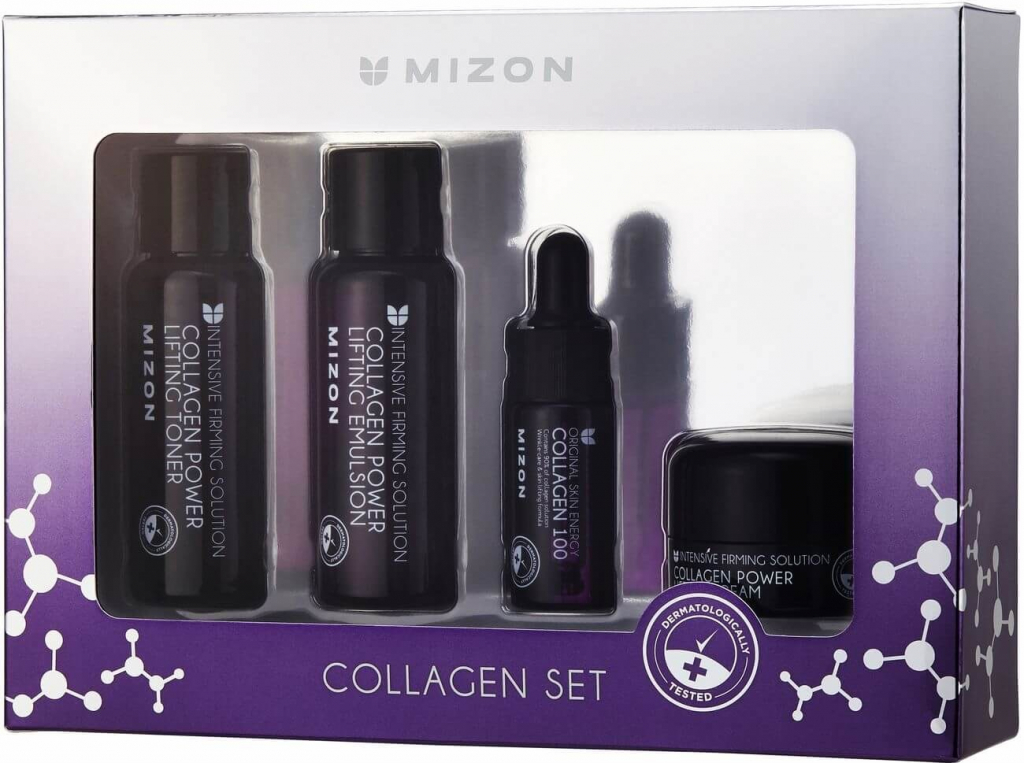 Mizon Collagen Miniature Toner 40 ml + emulze 40 ml + sérum 9,3 ml + krém 15 ml darčeková sada