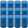Modrá parafínová sviečka rustikálna 11,5 cm, 40 h, sada 12ks