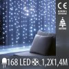 Vianočná DOT Led svetelná záclona vnútorná - 168led - 1,2x1,4m - studená biela