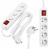 Predlžovací Kábel do zásuvky Masterled 3 m, 4 ks zásuviek, biely