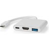 Nedis CCGB64770WT01 - USB Adaptér| USB 3.2 Gen 1 | USB-C Zástrčka | USB-A Zásuvka /USB-C Zásuvka / Výstup HDMI | 0.10 m