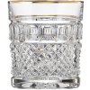 Bohemia Crystal ručne brúsené poháre na whisky Felicie Line Gold 300ml (set po 2ks)