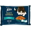 Felix Tasty Shreds Lahodný výber z rýb v šťave, losos a tuniak 4 x 80 g