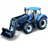 Teddies Traktor Bburago s nakladače Fendt 1050 Vario/New Holland kov/plast 16cm 2 druhy v krabičce 21x11x8cm