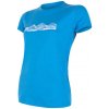 Dámske funkčné tričko s krátkym rukávom a potlačou SENSOR Merino Active PT Mountains modré XL