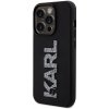 Karl Lagerfeld 3D Rubber Glitter Logo Karl Zadní Kryt pro iPhone 15 Pro Black