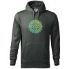 Mandala zelenožlutá - Mikina pánska Cape s kapucňou - XL ( Tm. bridlica (šedozelená) )