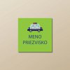 Nažehľovacie menovky na oblečenie (Kopírovat) - 2ks, Štvorec 2,3 × 2,3 cm, Policajné auto, Zelená