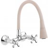 Invena Roma, nástenná batéria s elastickým ramenom 150mm, béžová-chrómová, INV-BC-24-E3S-L