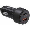 ER POWER 30W PD USB-C/USB-A autonabíjačka, čierna ERPW30PDC2-BK