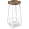 Barová stolička FLINT starý dub / biele nohy