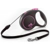 Vodítko FLEXI Black Design M lanko 5m/20kg ružová NEW