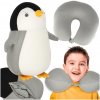 KIK Cestovný vankúš 2v1 na krk do auta lietadlo tučniak maskot