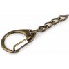 Kovová karabínka s retiazkou 18x48 mm - staromosadz (20 ks)