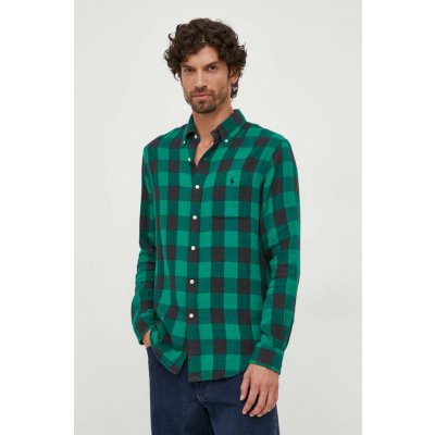 Polo Ralph Lauren pánska bavlnená košeľa regular s golierom button-down 710922250 zelená