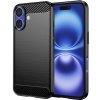 Techsuit Carbon Silicone kryt na iPhone 16 – čierny
