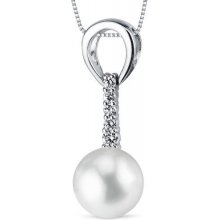Eppi Jemný strieborný náhrdelník s bielou perlou Ladona P32290