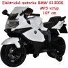 JOKO Elektrická motorka BMW K1300S 107cm, MP3 vstup, penová kolesá, biela